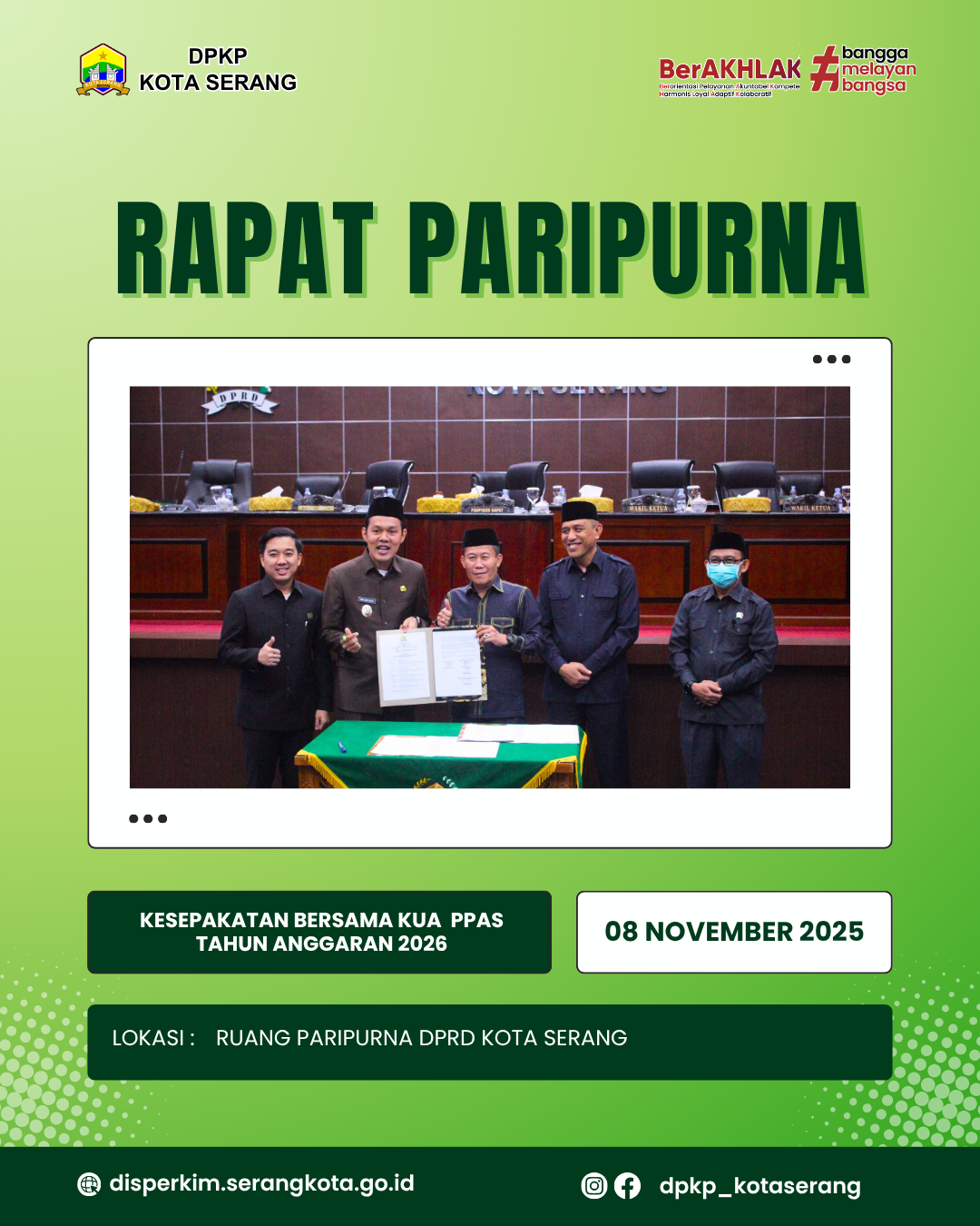 Rapat Paripurna Kesepakatan Bersama KUA PPAS Tahun Anggaran 2026