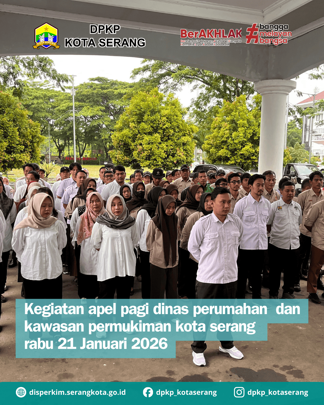 Kegiatan apel pagi dinas perumahan  dan kawasan permukiman kota serang  rabu 21 Januari 2026