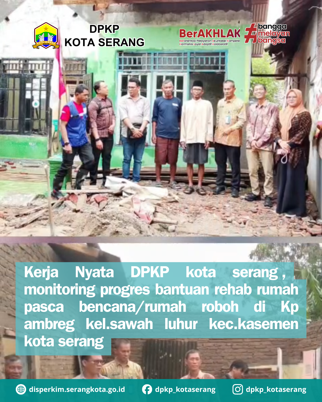 Monitoring Progres Rehabilitasi Rumah Roboh Pasca Bencana di Kampung Ambreg