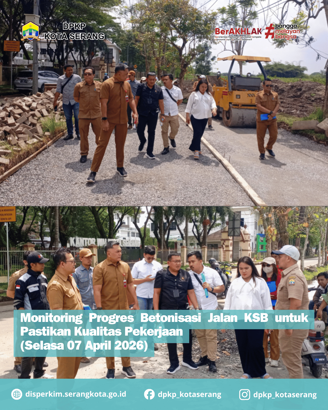 Monitoring Progres Betonisasi Jalan KSB untuk Pastikan Kualitas Pekerjaan (Selasa 07 April 2026)