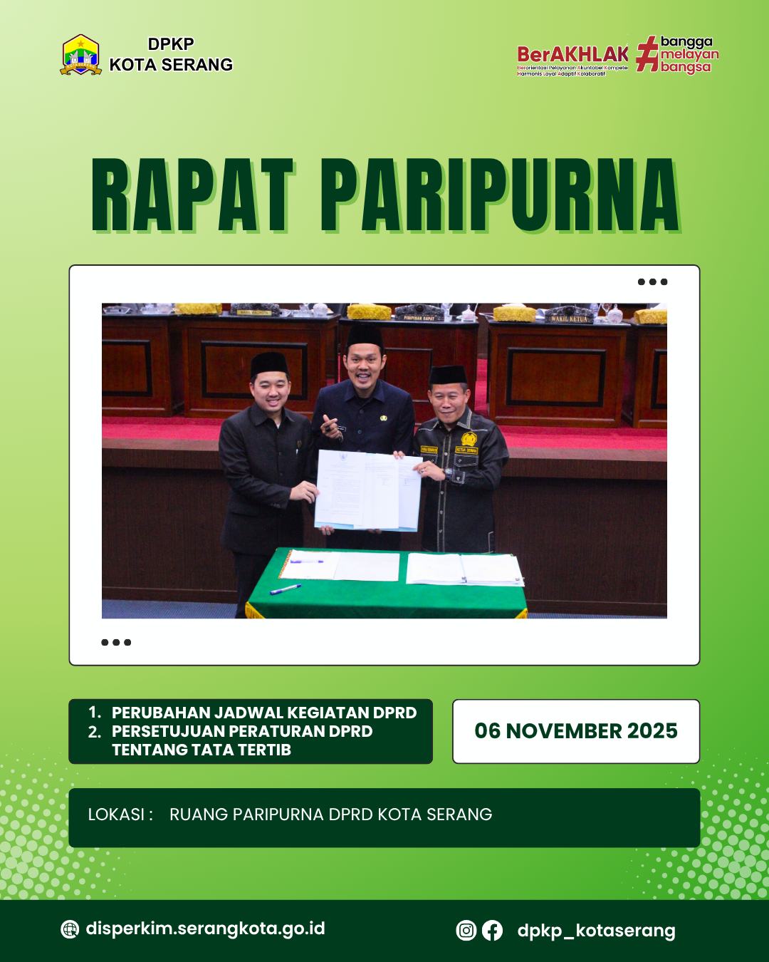 Rapat Paripurna DPRD Kota Serang: Perubahan Jadwal Kegiatan dan Persetujuan Peraturan Tata Tertib DPRD