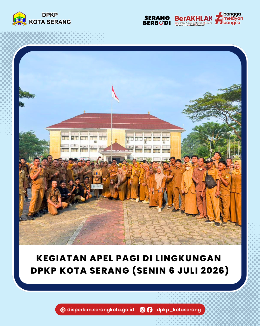 Kegiatan apel pagi di lingkungan  dpkp kota serang (Senin 6 juli 2026)